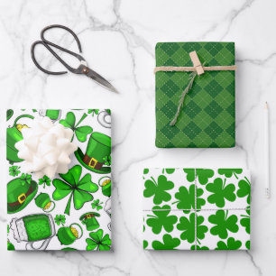 St.Patrick's Day Wrapping Paper set van 3