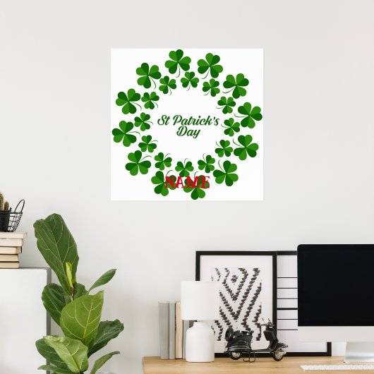 St Patrick's Day Wreath Thunder_Cove Poster (Thuiskantoor)