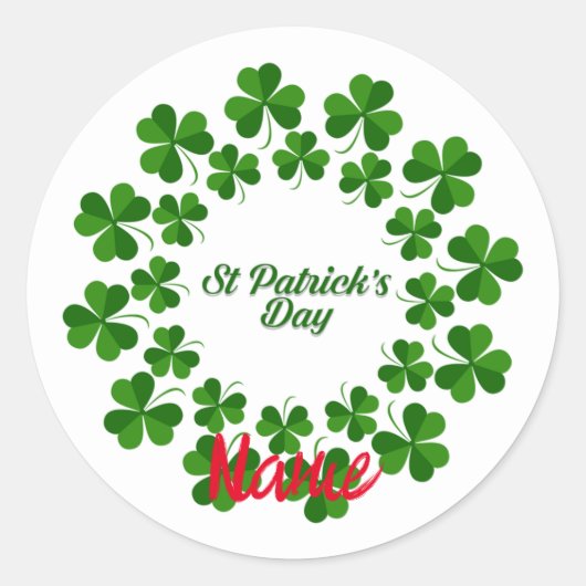 St Patrick's Day Wreath Thunder_Cove Ronde Sticker (Voorkant)