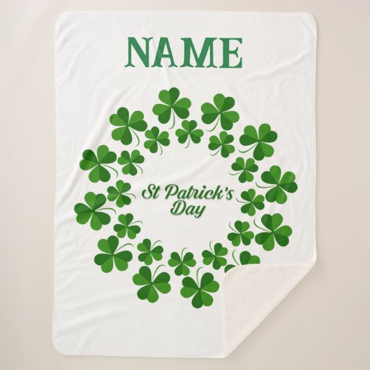 St Patrick's Day Wreath Thunder_Cove Sherpa Deken (Voorkant)