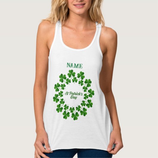 St Patrick's Day Wreath Thunder_Cove Tanktop (Voorkant)