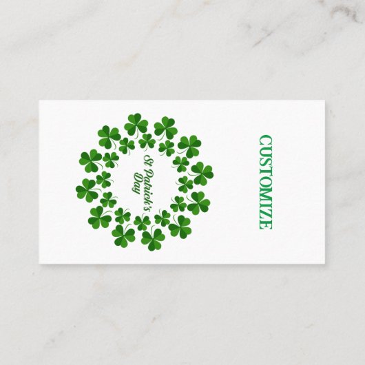 St Patrick's Day Wreath Thunder_Cove Visitekaartje (Achterkant)