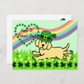 St. Patrick's Day Yellow Lab Baby Briefkaart (Voorkant / Achterkant)
