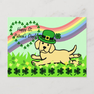 St. Patrick's Day Yellow Lab Baby Briefkaart