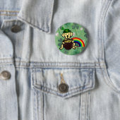 St. Patrick's Day Yellow Lab Rainbow Ronde Button 5,7 Cm (In situ)