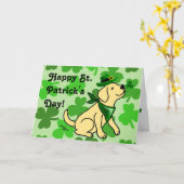 St. Patrick's Day Yellow Labrador Kaart (Gele Bloem)