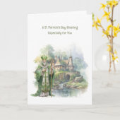 St. Patrick's Day zegening Rozen Celtic Cross Kaart (Gele Bloem)