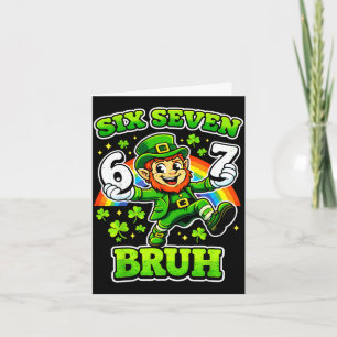 St. Patrick's Day zes zeven meme 6 7 bruh Kaart