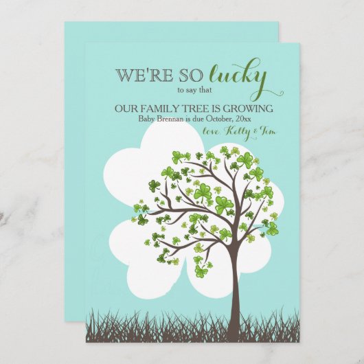 St. Patrick's Day Zwangerschap Aankondiging (Voorkant / Achterkant)