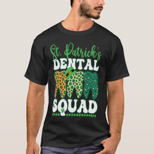 St Patrick's Dental Squad Leopard Tooth For Dentis T-shirt (Voorkant)