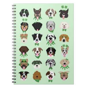 St Patricks Dog Face Pattern Notitieboek