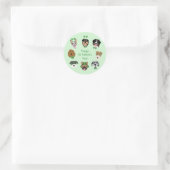 St Patricks Dog Face Pattern Ronde Sticker (Tas)
