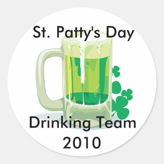  St. Patricks Drink de Stickers van het Team (Voorkant)