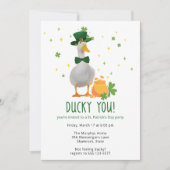 St. Patrick's Ducky You Party Invitation (Devant)