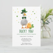 St. Patrick's Ducky You Party Invitation (Debout devant)