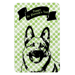 St Patricks Duitse Herder Silhouette Magneet