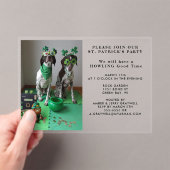 St. Patrick's Feest Dieren Shamrocks Aangepaste Fo Acryl Uitnodigingen (Insitu (Draagbaar))