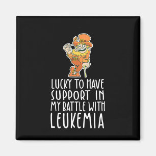 St Patricks Four Leaf Clover Leprechaun Leukemia A Magneet