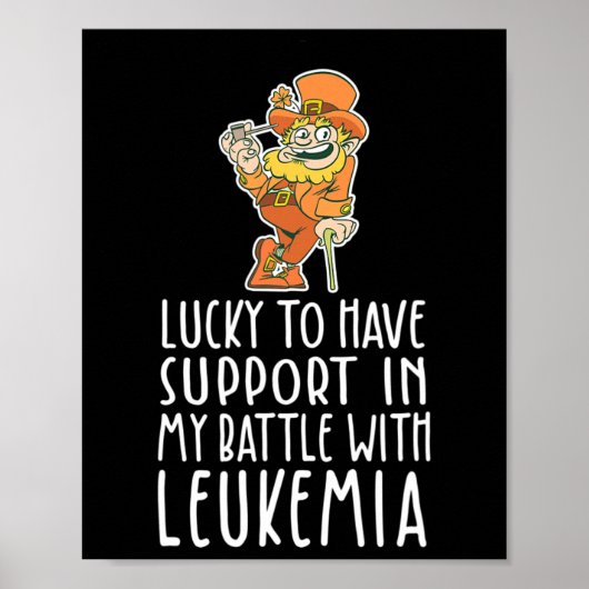 St Patricks Four Leaf Clover Leprechaun Leukemia A Poster (Voorkant)