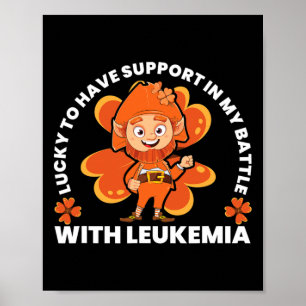 St Patricks Four Leaf Clover Leprechaun Leukemia A Poster