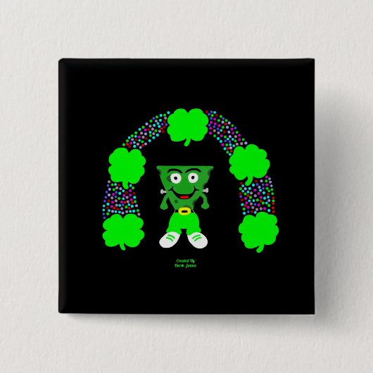 St. Patrick's FrankenCheese 2 Inch Square Button (Voorkant)