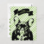 St Patricks Franse Bulldog Silhouet Briefkaart (Voorkant / Achterkant)