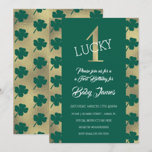 St. Patrick's Geluks Eerste Verjaardag Groene Klav Kaart