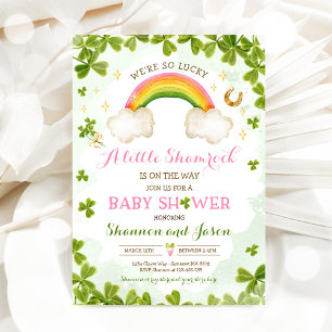 St Patrick's Girl Little Shamrock Baby shower Kaart