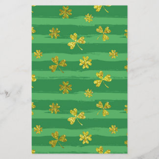 st patricks golden shamrocks briefpapier