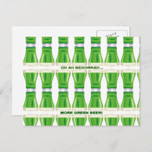 St. Patrick's Green Beer Pattern Briefkaart (Voorkant / Achterkant)
