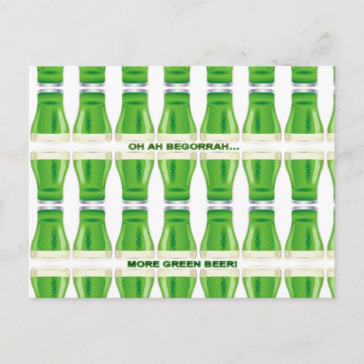 St. Patrick's Green Beer Pattern Briefkaart (Voorkant)