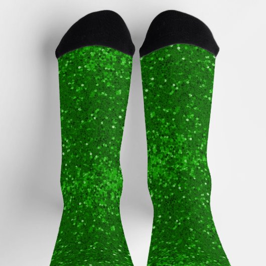 St. Patrick's green sparkling glitter pattern Sokken (Top)