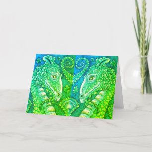 ST. PATRICK'S GROENE SHAMROCK DRAGON, IERSE FANTAS FEESTDAGEN KAART