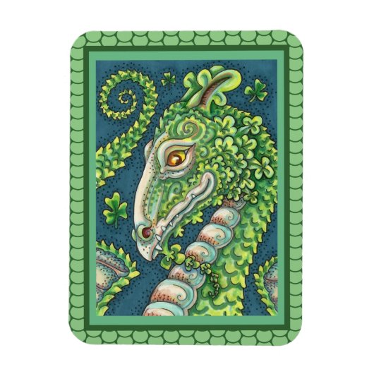 ST. PATRICK'S GROENE SHAMROCK DRAGON, IERSE FANTAS MAGNEET (Verticaal)