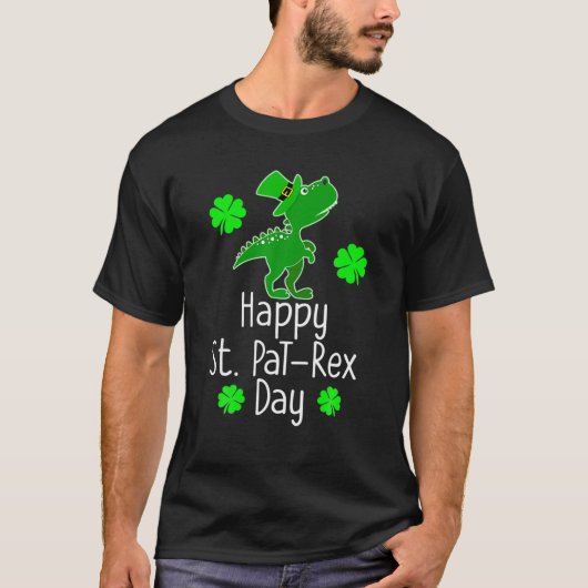 St Patrick's HAPPY ST PAREX DAY Rex Dinosaur Funny T-shirt (Voorkant)