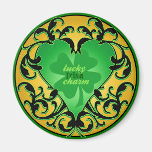 St. Patrick's Heart Lucky Charm Magneet