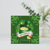 St. Patrick's Hoed en Pot met Goud Kerstkaart (Staand voorkant)