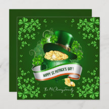 St. Patrick's Hoed en Pot met Goud Vakantiewenskaa