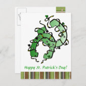 St. Patrick's Horseshoes Carte postale Shamrock (Devant / Derrière)