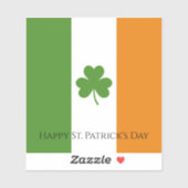 St Patrick's Ierse vlag met Shamrock | personalise Sticker (Vel)