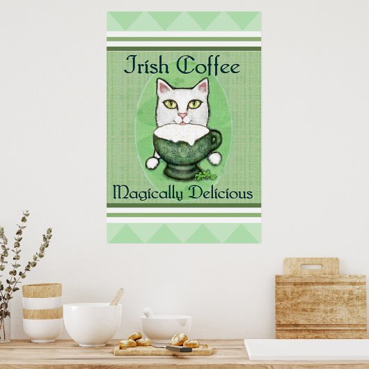 St. Patrick's Irish Coffee Cat Poster / Print (Keuken)