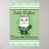 St. Patrick's Irish Coffee Cat Poster / Print (Voorkant)