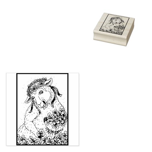 ST. PATRICK'S IRISH EWE EN SHAMROCKS RUBBER STEMP 	RUBBERSTEMPEL (Gestempeld)