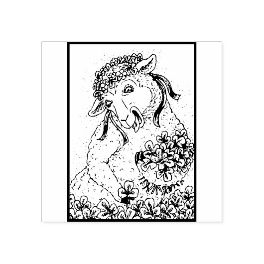 ST. PATRICK'S IRISH EWE EN SHAMROCKS RUBBER STEMP 	RUBBERSTEMPEL (Afrduk)