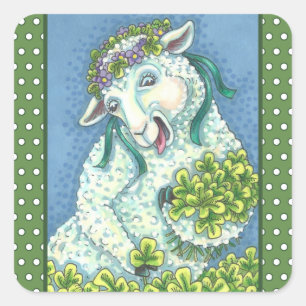 ST. PATRICK'S IRISH EWE & SHAMROCK STICKERS Sheet