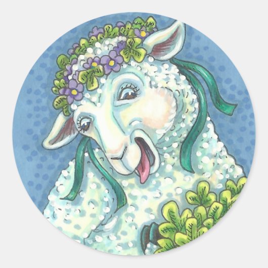 ST. PATRICK'S IRISH EWE & SHAMROCK STICKERS Sheet (Devant)