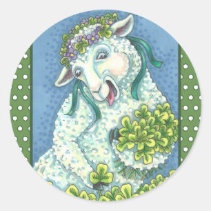 ST. PATRICK'S IRISH EWE & SHAMROCK STICKERS Sheet