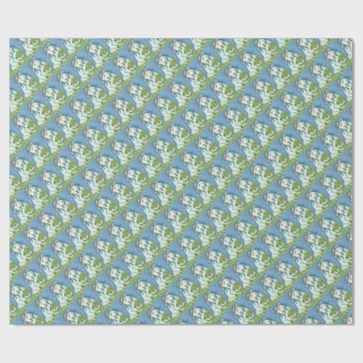 ST. PATRICK'S IRISH EWE & SHAMROCKS WRAPPING PAPER CADEAUPAPIER (Vlak)