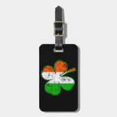 St. Patricks Irish Flag Shamrock in grunge stijl Bagagelabel (Voorkant verticaal)