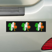St. Patricks Irish Flag Shamrock in grunge stijl Bumpersticker (Op auto)